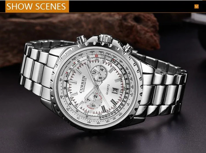 CURREN Original Brand Stainless Steel Band Wrist Watch For Couples With Brand (Box & Bag)